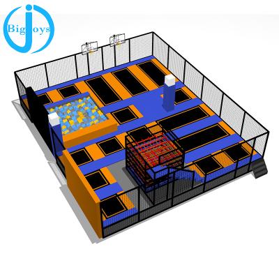 China M Zone Galvanized Steel Bounce Trampoline Park , Running Bounce Trampoline Park for sale