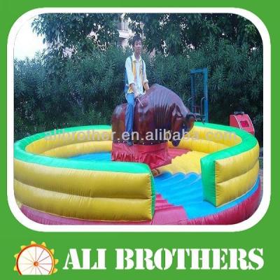 China Outdoor Playground Funny Inflatable Mechanical Bull, Bull Soft Head Mechanical Rodeo, Bull Outdoor Playground Mechanical Riding Toys for sale