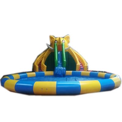 China Amusement Park Inflatable Outdoor PVC Inflatable Slide Giant Elephant Water Pool Slide For Sale for sale