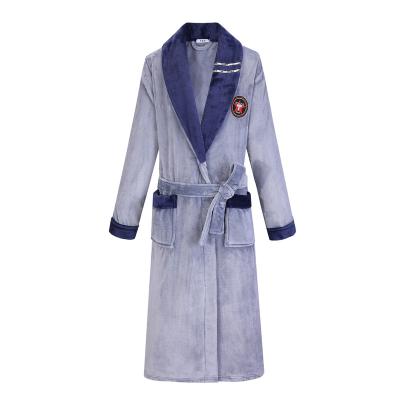 China Hot Selling Soft Skin Good Quality Plus Size Flannel Bathrobes Winter Men's 100% Sleepwear for sale