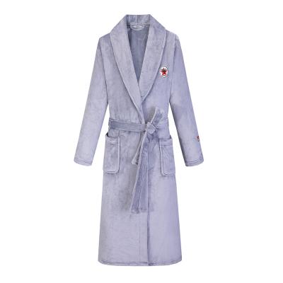 China Gray Bathrobes New Type Soft Skin Plush Flannel Bathrobe Bargain Price Men for sale