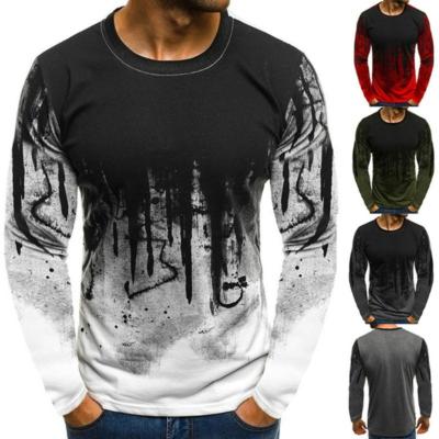 China Spring And Autumn Fashion Camouflage Print Large Anti-wrinkle Round Neck Custom Long Sleeve T-Shirt for sale