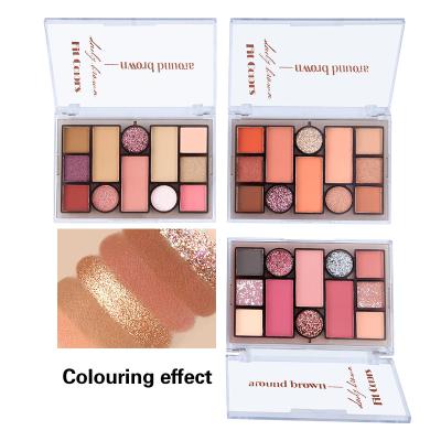 China Luxury Fit Colors 12 Colors Face Makeup Powder Tray Matte Pearl Earth Blush Eyebrow Powder Eyeshadow Dish for sale