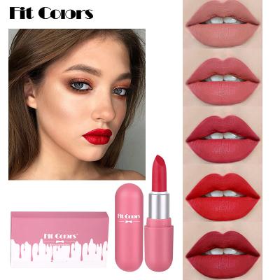 China Sunscreen Fit Colors Mini Capsule Lipstick 5 Pack Matte Velvet Non Fading Mini Lipstick Set for sale