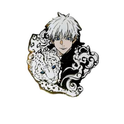 China Jujutsu Kaisen World Anime Pin Custom Iron Plated Letter Lapel Pin Durable Pins Feminist Cartoon Brooch for sale