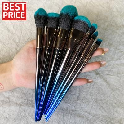 China New Skin-Friendly Makeup Brushes Gradient 7pcs/12pcs Than Blue Makeup Brush Set Colorful Handle Cosmetic Brush Set for sale