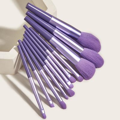 China New Arrival Makeup Brush Set 11Pcs Makeup Brush Set Purple Handle Plastic Makeup Brush Premium Vegan Skin-friendly Brush Skin-friendly for sale