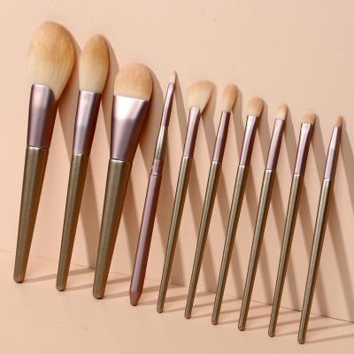 China New Arrival 10Pcs Rose Gold Makeup Brush Set Vegan Skin-Friendly Glitter Makeup Brush Soft Fur Makeup Brushes Custom Made for sale