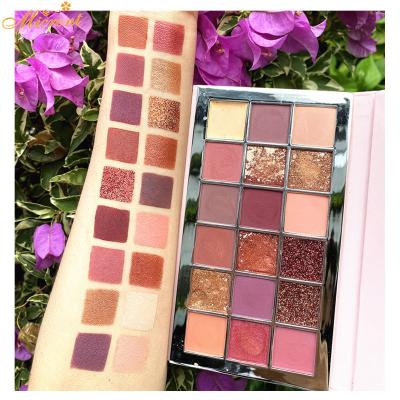 China New Waterproof Rectangular 18 Colors Pearl Waterproof Matte Eye Shadow Eyeshadow Palette Mirror Eyeshadow Box for sale