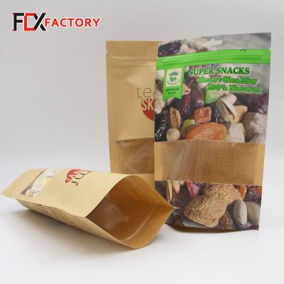 China Recyclable Ziplock Window Bag andTransparent Paper Packaging Pouches Food Grade Plastic Paper Bag for sale