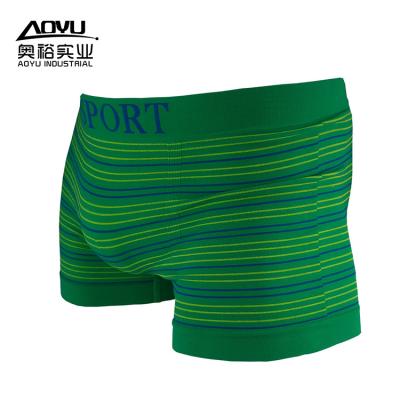 China OEM Breathable Seamless Boxer Underwear Men Seamless Underwear Striped Printing Mens Boxer Shorts for sale