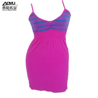 China OEM Ladies Breathable Seamless Sexy Deep V Camisole Dress Sleeveless Casual Dress for sale