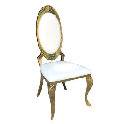 China Foshan Factory Modern Banquet Chair Stainless Steel Wholesale High End Dining Chair Laser Cut PU Leather Soft Cushion for sale