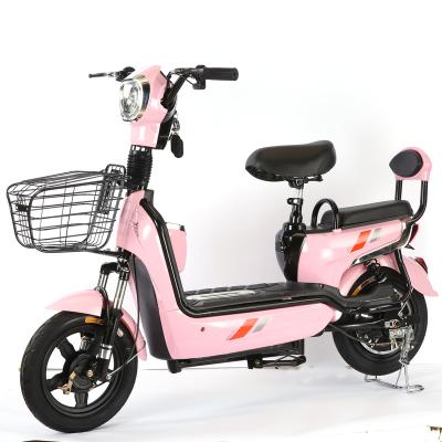 China Steel Factory Wholesale Electric Bicycle 350W 48V Adult Electric city Bike Lead-acid Battery Two-wheeled Electric Scooter for sale