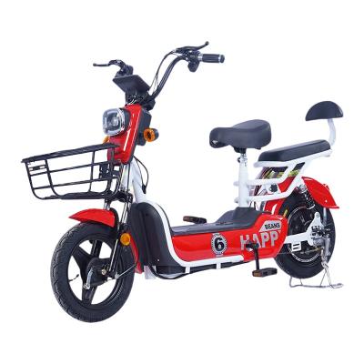 China Steel 14Inch Electric City Bike 14Ah Lead Acid Battery Long Range Ebike 350W Electric Bicycle for sale