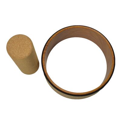 China Hot Yoga Pilate Yoga Customized Logo ABS Tube Cork Wood Yoga Wheel For Back Pain Relief for sale