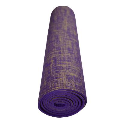 China Eco Friendly Yoga Pilate Exercise Customized Natural Rubber PVC Jute Yoga Mat for sale