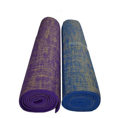 China Natural Line Hemp Rubber Jute Yoga Mat And PVC Tree Jute Waterproof Custom Size for sale