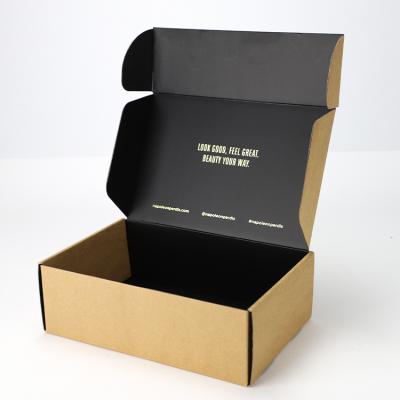 China Recycled Materials Wholesale Shipping Box Ads Printing Black Custom Logo Custom Shipping Boxes Shipping Box for sale