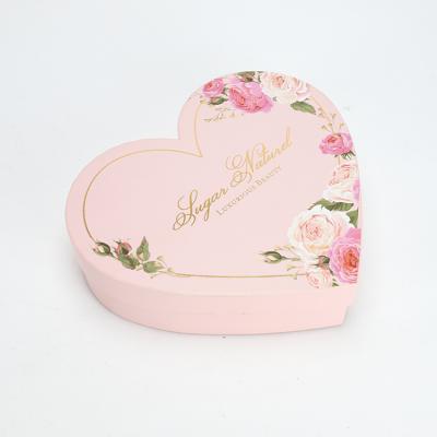 China Recycled Materials Custom Pink Heart Gift Box Printing Flower Rigid Paper Cardboard Box For Dress for sale