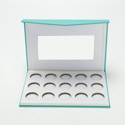 China Recycled Materials Custom 15 Pans Cosmetic Eyeshadow Packaging Palette Makeup Cardboard Box With Mirror for sale