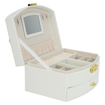 China Small Custom Design Portable Fashion PU Jewelry Storage Box Makeup Box For Traveling for sale