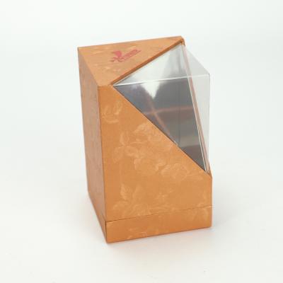 China Recycled Materials Custom Rigid Lid Logo And Base Box 2 Pieces Candle Packaging Box With Window for sale