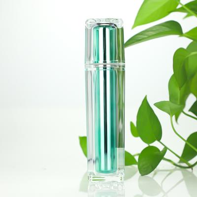 China Custom Luxury Square Crystal Cosmetic Lotion Packaging Acrylic Clear Plastic Bottles Eco-friendly With Pump for sale