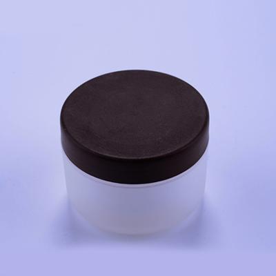 China Eco - Friendly Custom PP Plastic Round Empty Cream Cosmetic Jar Container With Black Lid for sale