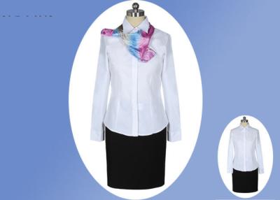 China White Fabric Professional Work Uniforms 100% Polyester Cotton With Single Breasted for sale