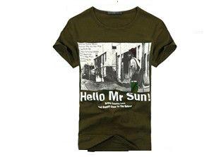 China Short Sleeve Men's T-shirts Cotton Fabric Double Durable Shoulder Seam for sale