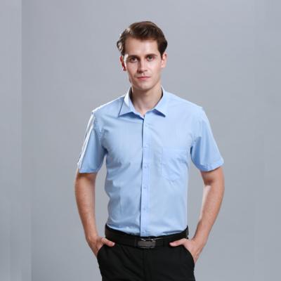 China Blue Breathable Office Work Uniforms Plus Size New Design Yarn Dyed Technics for sale