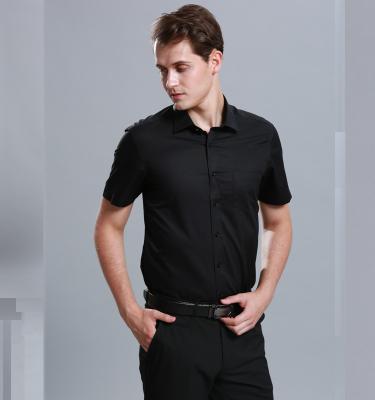 Chine 100% uniformes occasionnels de travail de coton, chemise courte durable de travail de noir de douille pour les hommes à vendre