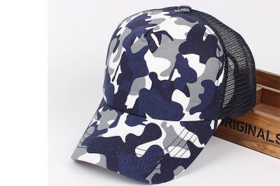 China Camouflage Sports Baseball Hat / Mesh Golf Cap with 6 Panel Single Row Plastic Button for sale