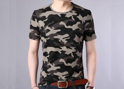 China Summer Cotton Camo Print T Shirt , Men Casual Short Sleeve Vest for sale