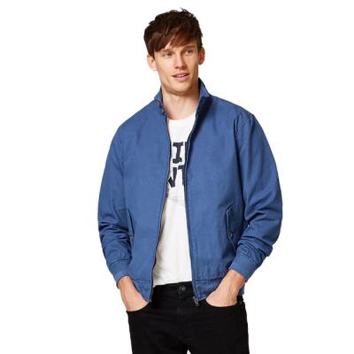 China Full Sleeve Denim Fabric Casual Jean Jackets / Adult Blue Denim Jacket for sale