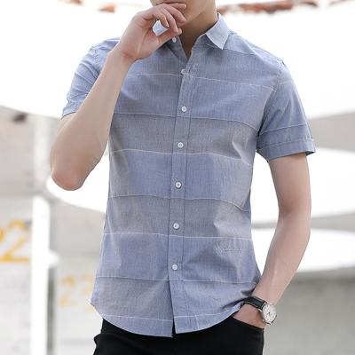 China Thin Slim Fit Casual Work Uniform For Men Square collar Bottom Left Embroidered for sale