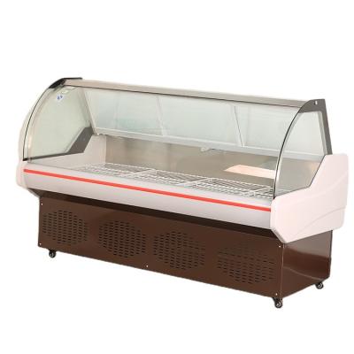 China 2021 Double-temperature Fresh Meat Open Display Refrigerator Meat Stand Freezer Refrigerator Showcase for sale