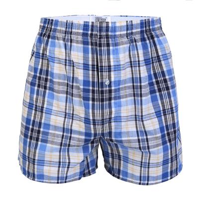 China 100 Cotton Men's Classic Antibacterial Woven Underwear Boxer Shorts With Button Fly for sale