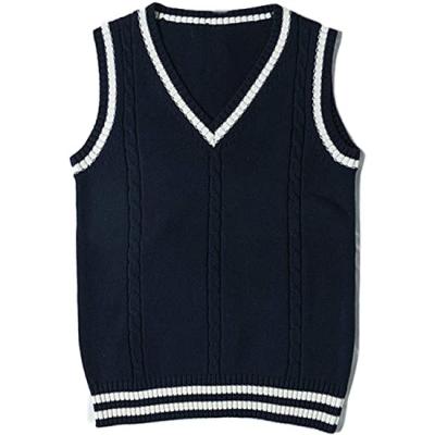 China Sleeveless Vest OEM Anti-pilling School Uniform Vest Sweaters For Women Custom Knit Sweater for sale