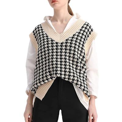 China Anti-pilling best-selling knitting sweaters 2022 wholesale women's knitted sweater vest women sweater for sale