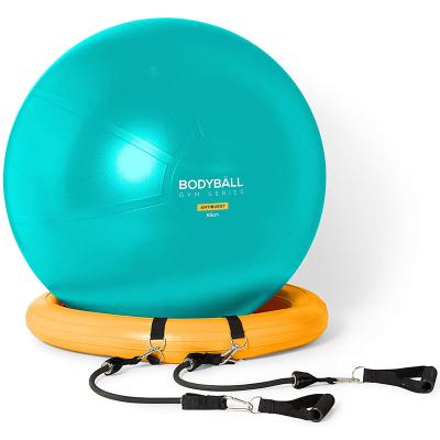 China Actearlier Antiburst Exercise Yoga Gym Ball Chair 65cm 75cm Round Fitness Ball Set With Hand Pump With Stability Base Ring For Resale for sale