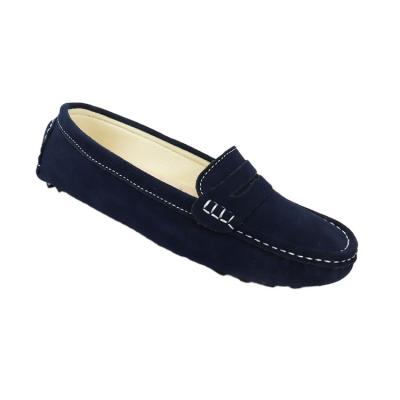 China CUSHIONING Good Quality Hot Sale Cow Suede Loafer Mens Handmade Stitching Genuine Leather Moccasin for sale