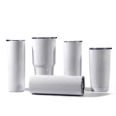 China Sublimation Stainless Steel Sublimation Stainless Steel Factory Curved Slim Outdoor Slim Car Mug Designer Custom Vaccum Tumbler for sale