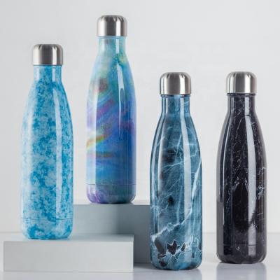 China 2021 Sustainable New Arrival Customized Logo BPA Free Cola Shaped Water Flask Double Wall Water Running Drink Bottle for sale