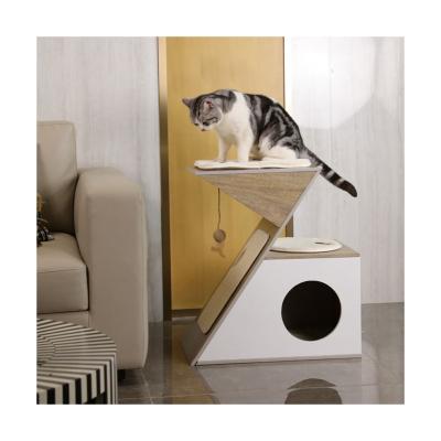 China MDF Breathable Factory Directly Supply Gray Indoor Pets Outside Cat House for sale