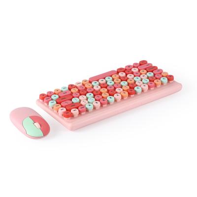 China 2022 hot sale 2.4g stock lipstick color waterproof punk around the main keyboard mouse laptop desktop wireless keyboard and mouse set for sale