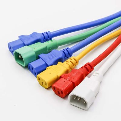 China Heavy Duty Telecom SJT 3* 14AWG PVC Cable With (IEC-320-C19 To IEC-320-C14 - Yellow Color for sale