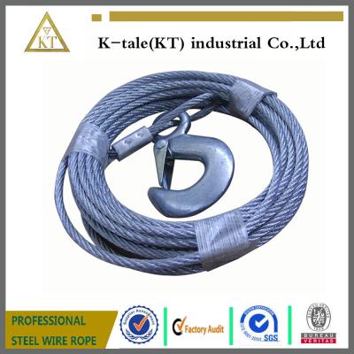 China 100' galvanized steel wire rope sling with a snap hook for sale