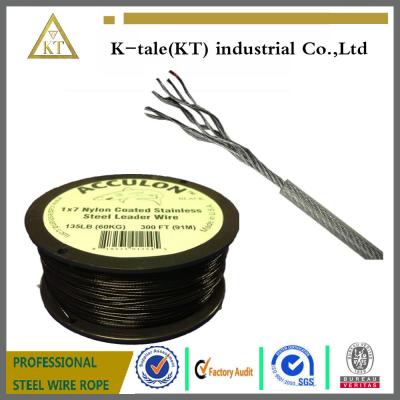 China high quality Acculon Black Nylon Coated 1x7 Stainless Steel Leader Wire - 300 Foot Spool for sale